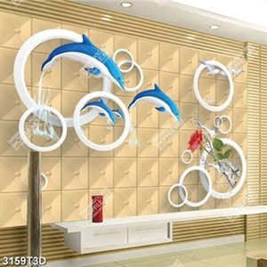 Tranh cá heo in kính chất lượng cao