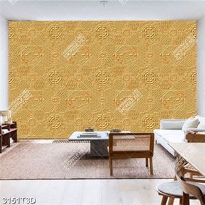 Tranh dán tường họa tiết nền vàng đồng