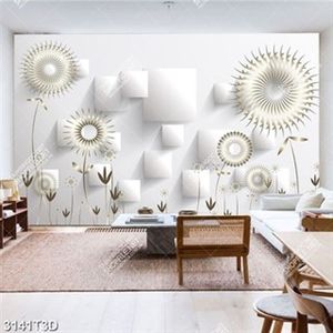 Tranh gắn tường hoa ghép và ô vuông in kính