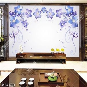 Tranh trang trí bếp hoa tím đẹp in kính