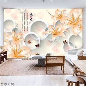 Tranh phòng khách hoa lily và bướm đẹp