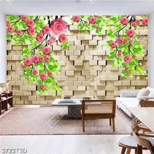 Tranh dàn hồng leo trên nèn gạch in uv