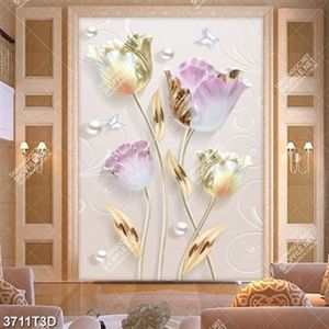 Tranh hoa tulip đính ngọc trai chất lượng cao
