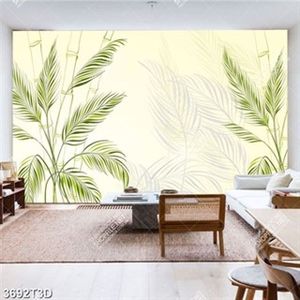 Tranh dán tường lá cây file gốc đẹp hiện đại