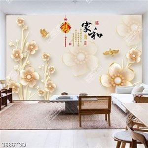 Tranh hoa 5 cánh đính ngọc trai sang trọng chất lượng cao