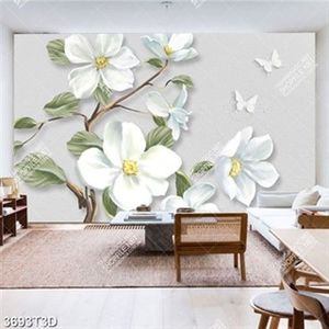 Tranh hoa trắng trang trí bếp trẻ trung