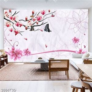 Tranh hoa mộc lan trên nền đá in kính