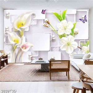 Tranh bếp hoa rum và hoa mai trắng đẹp nhẹ nhàng