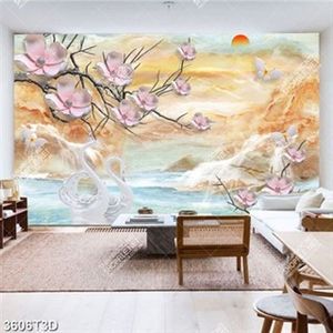 Tranh hoa 3D trên nền giả ngọc đẹp nhất