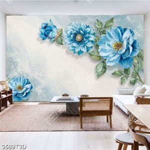 Tranh file psd hoa cẩm chướng xanh sang trọng