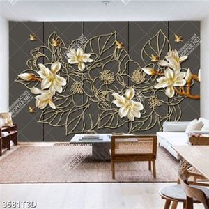 Tranh nghệ thuật hoa 3D hiện đại in kính chất lượng cao