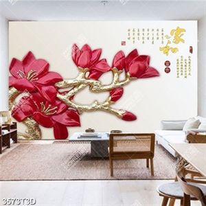 Tranh hoa  đỏ trang trí nội thất in uv