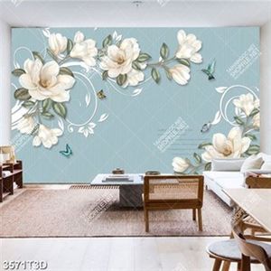 Tranh dán tường hoa và lá hiện đại