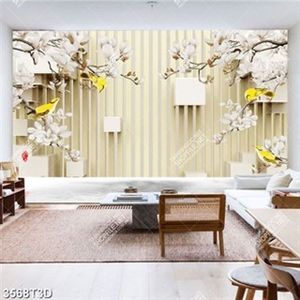 Tranh hoa mộc lan trắng trên mặt hồ đẹp