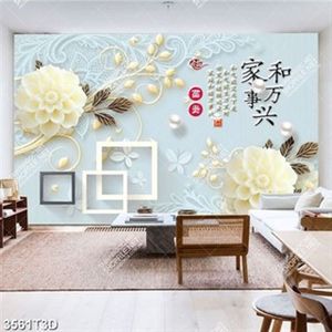 Tranh hoa thược dược và chữ hán in uv