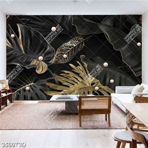 Tranh trang trí lá cây nghệ thuật đính ngọc trai