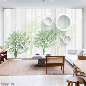 Tranh psd dán tường cây xanh nghệ thuật in kính