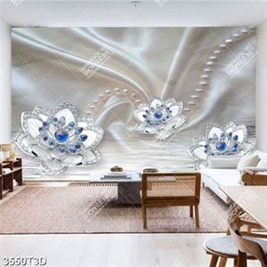 Tranh lụa hoa đính ngọc xanh trang trí phòng ngủ