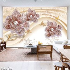 Tranh lụa hoa khảm ngọc đính ngọc trai sang trọng