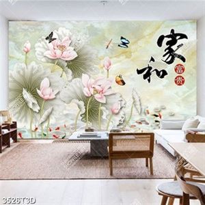 Tranh giả ngọc hoa sen và cá chép in uv