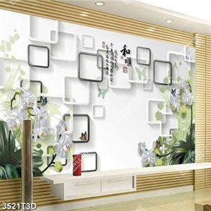 Tranh trang trí phòng khách hoa lan trắng in kính