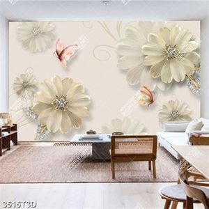 Tranh lụa hoa cúc đính đá và bướm in uv