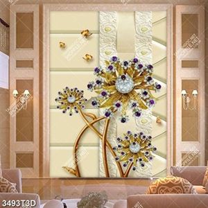 Tranh hoa trang sức đính đá in kính đẹp nhất