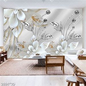 Tranh hoa trắng 3D trang trí phòng ngủ đẹp nhất