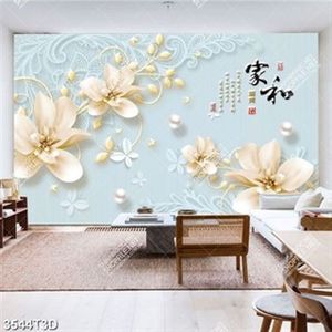 Tranh hoa và ngọc trai 3D chứ hán đẹp nhất