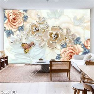 Tranh lụa hoa cẩm chướng và bướm đính ngọc trai