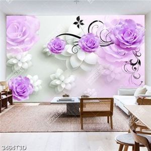 Tranh 3D hoa  hồng tím file PSD