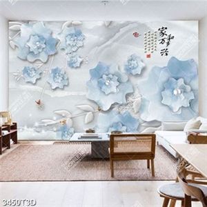 Tranh giả ngọc hoa ghép và ngọc trai chữ hán in kính