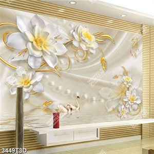 Tranh lụa hoa 3D gắn tường in uv