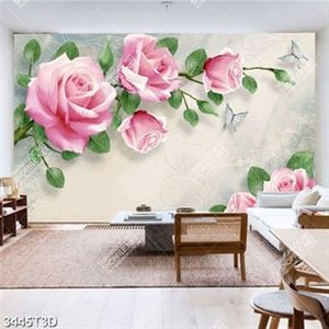 Tranh hoa hồng 3D trang trí phòng ngủ đẹp