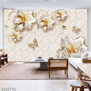 Tranh lụa hoa và bướm trang trí phòng ngủ