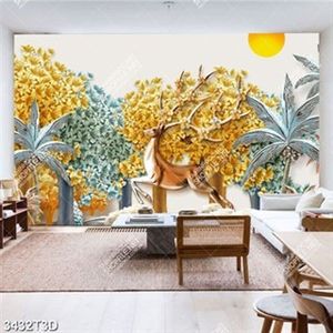 Tranh ghép hươu nai dán tường đẹp