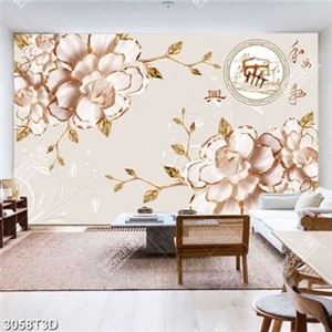 Trang trí tường hoa 3D in kính đẹp