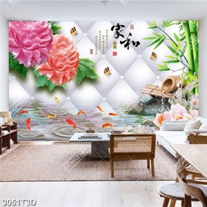 Tranh trang trí nội thất hoa giả ngọc và cá in kính