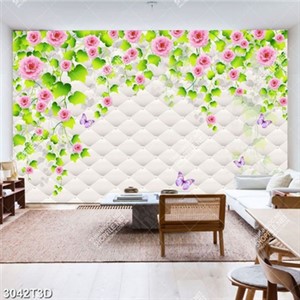 Tranh bếp hoa và bướm in kính