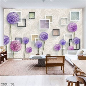 Tranh tráng trí tường hoa cẩm tú cầu trên nền lá