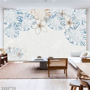 Tranh file gốc dán tường  lá trầu xẻ đẹp