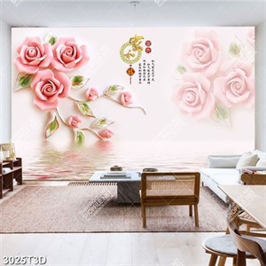 Tranh gắn tường hoa hồng 3D  chất lượng cao