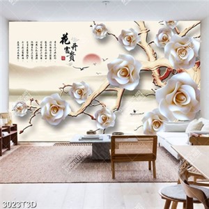 Tranh phong cảnh hoa hồng bên dòng sông