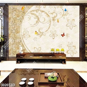 Tranh dán tường hoa văn đẹp và bướm