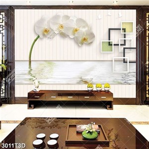 Tranh hoa lan trắng đẹp in kính