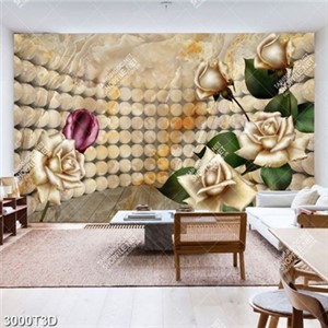 Tranh hoa hồng trên nền gạch in kính