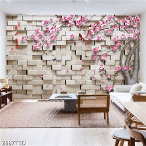 Tranh phòng khách hoa và chim trên nền gạch đẹp