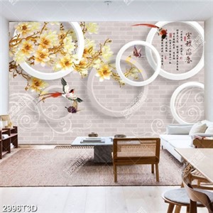 Tranh hoa mộc lan và chim phong thủy