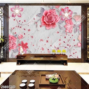 Tranh phòng khách hoa hồng khảm ngọc sang trọng