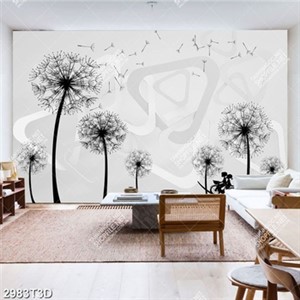 Tranh gắn tường hoa bồ công anh đen trắng đẹp